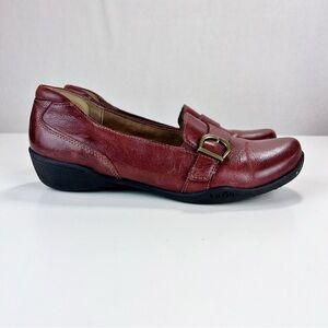 Taos Uppity Loafers Women's Size 8M Brick Red Leather Monk Strap Slip on Comfort